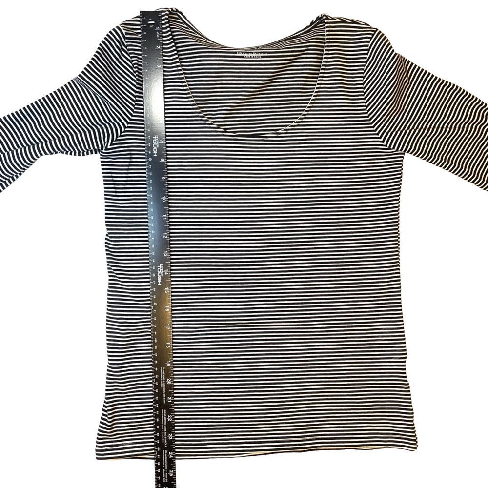 Philosophy Republic Clothing Womens Top Black & White Striped-Bell Sleeve-Small - Picture 3 of 10